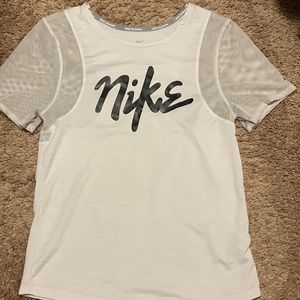White Nike Dri-fit Short-Sleeved Shirt